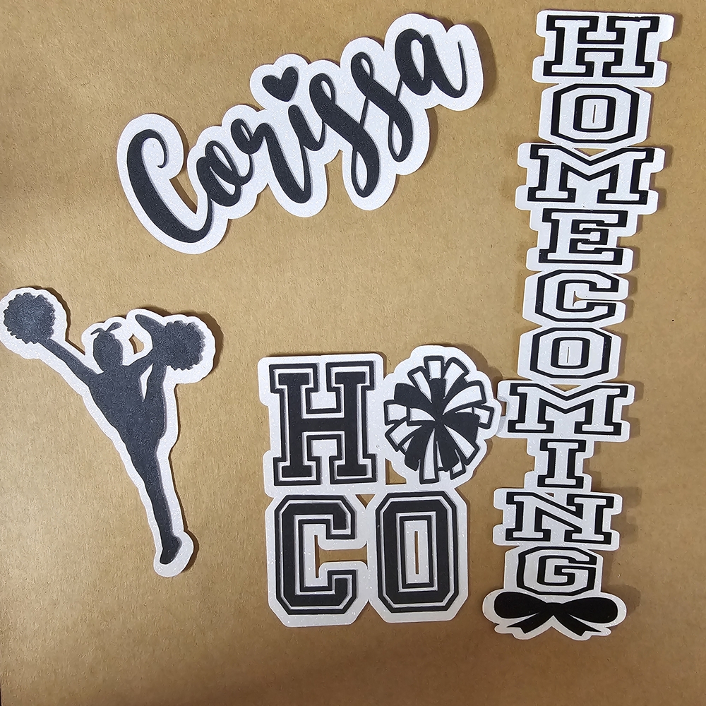 Cheerful Homecoming Sticker Set - Black and White